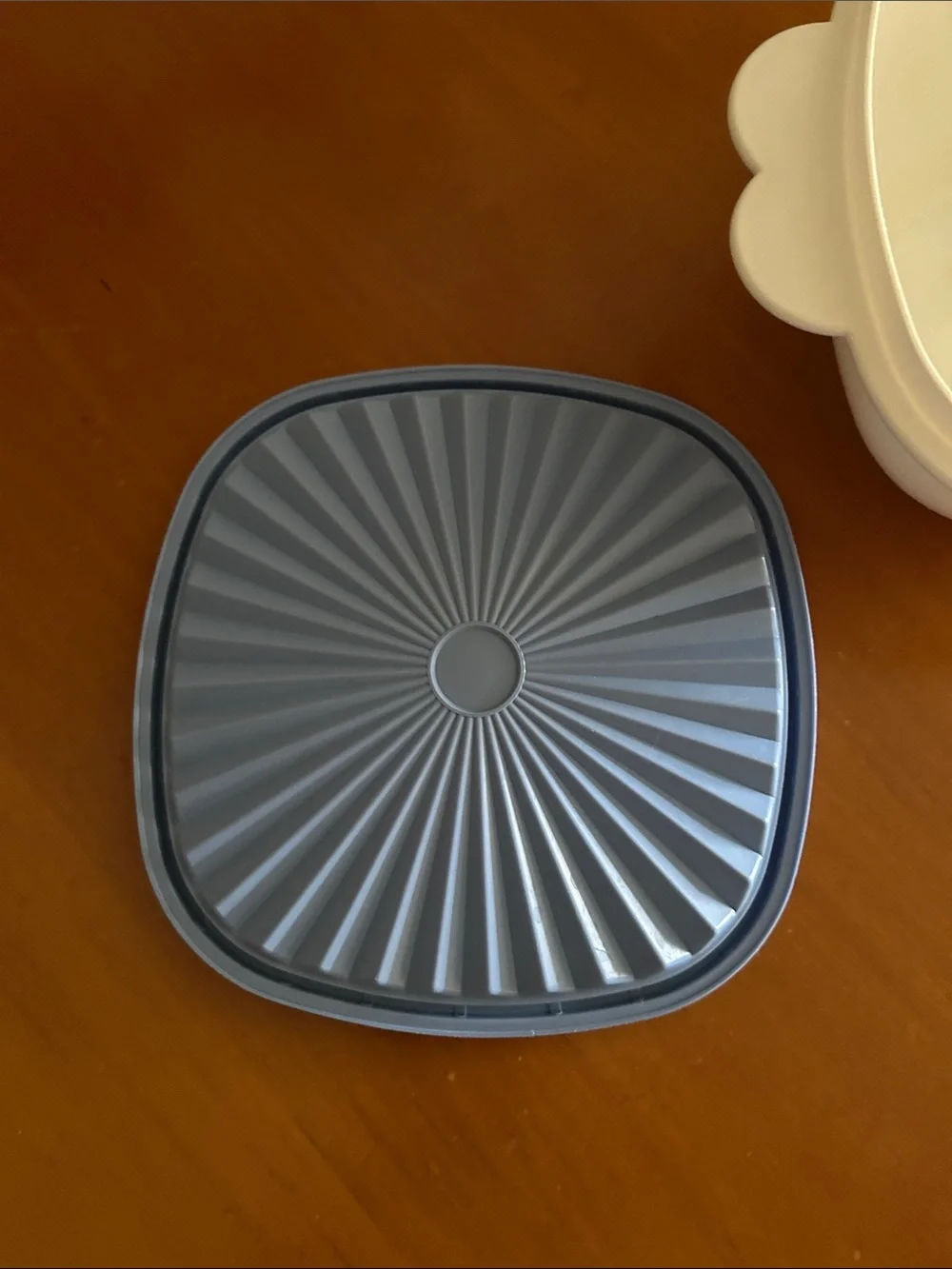 Vintage Tupperware Blue Lid Food Storage Bowl